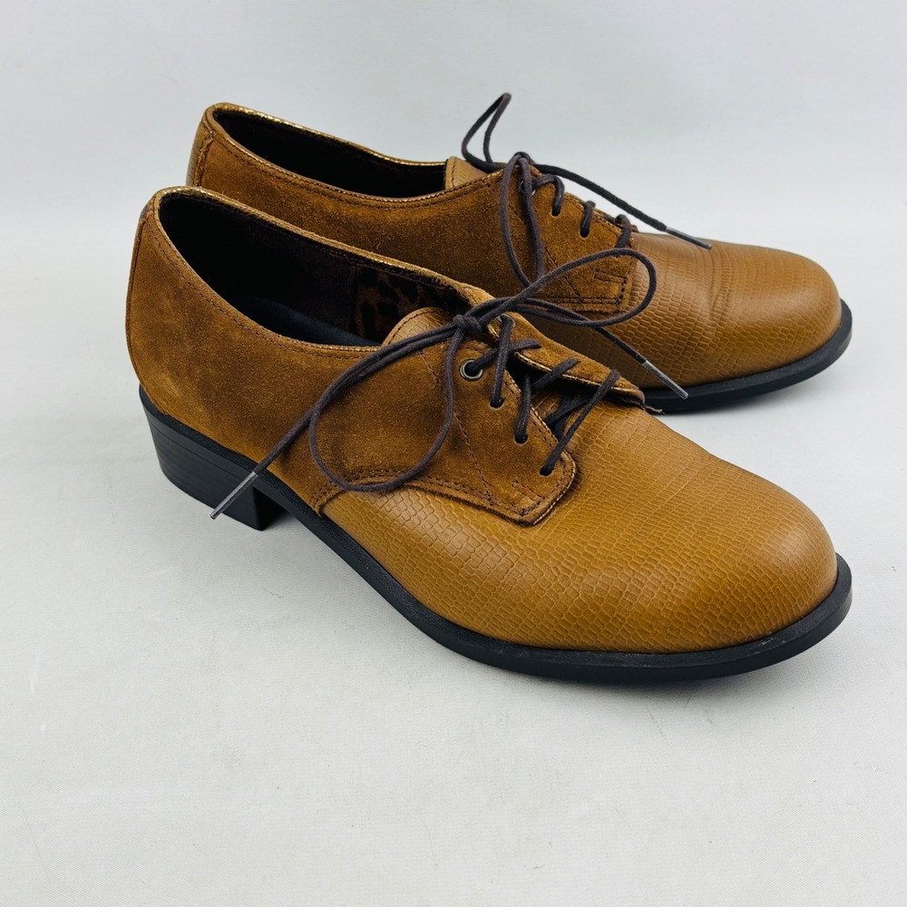 SAS Annex‎ Oxford Dress Shoe Womens 7.5 M Turbinado Metalico Brown 1.25" Heel